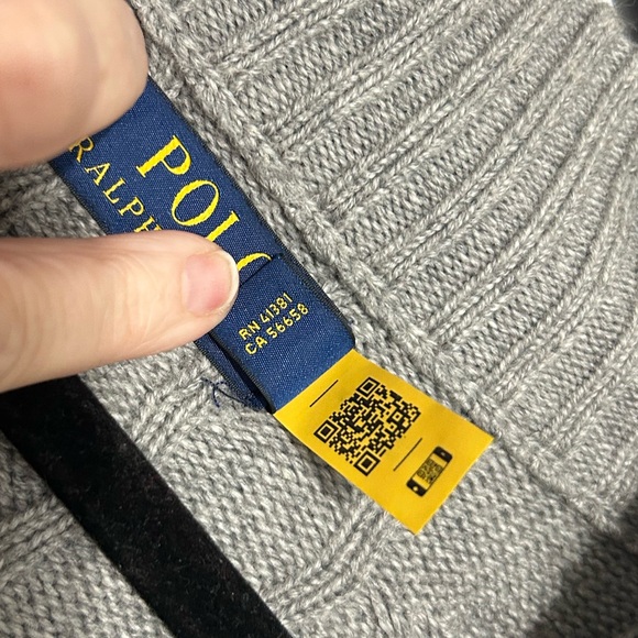 Polo Ralph Lauren Men's 1/4 Zip Cable Knit Cotton Sweater GRAY 4XB - Picture 5 of 13